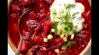 Borscht best sour soup Beet Salad  Cooking roast beef [upl. by Eillom123]