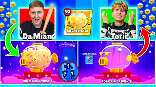 WIELKI 50x MEGAŚWINIA OPENING na 2 EKRANY z Torii żeby TRAFIĆ LEGENDĘ i 4x NOWY SKIN Brawl Stars [upl. by Enailuj]