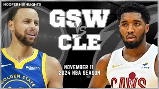 Golden State Warriors vs Cleveland Cavaliers Full Game Highlights  Nov 11  2024 NBA Season [upl. by Ymaral]