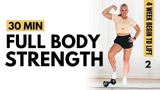 DAY 2 FULL BODY Dumbbell Strength Training for Beginners  build muscle at home [upl. by Elisee]