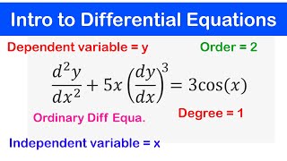 🔵01  Differential Equations Order Degree Ordinary and Partial Differential Equation [upl. by Haskel]