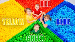 Five Kids Find the children in the colored balls  more Childrens Songs and Videos [upl. by Yeleen913]