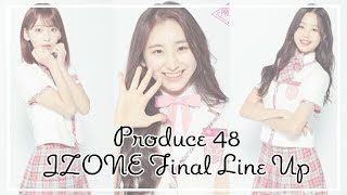 PRODUCE 48  IZONE TOP 12 FINAL LINE UP [upl. by Daiz]