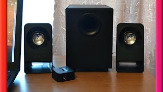 Акустическая система Logitech Z213 видео обзор воспроизведение музыки [upl. by Enylrac]