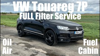 VW Touareg 7P 30 V6 TDI FULL Filter Service Oil Change Air Fuel Cabin  How To DIY Guide [upl. by Arayk]