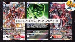 First place Machinedramon bt13 deck profile  Digimon TCG [upl. by Nemsaj]