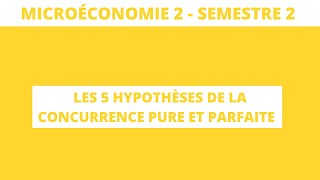 Les 5 hypothèses de la concurrence pure et parfaite  microéconomie S2 [upl. by Gerstner]