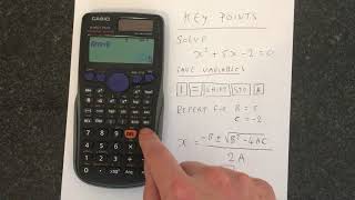 How to solve Quadratic Equations on a Casio Calculator FX85GT Plus [upl. by Elbon]