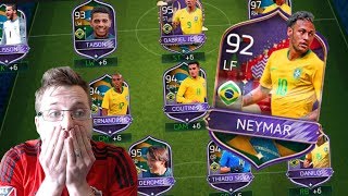 Every FIFA Mobile 18 Brazil Rewards Pack Opening Winning the World Cup With Brazil  92 OVR Neymar [upl. by Ahsennod]