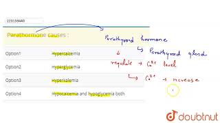 Parathormone causes   CLASS 12  CHEMICAL COORDINATION AND INTEGRATION  BIOLOGY  Doubtnut [upl. by Llehcal750]