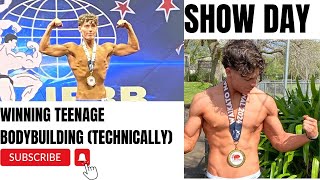 SHOW DAY  WINNING TEENAGE BODYBUILDING technically [upl. by Nahor]