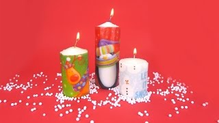 Come personalizzare le candele con i tovaglioli di Natale [upl. by Lemuelah]