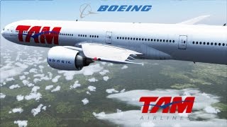 Rio de janeiro SBGL  Ezeiza SAEZ  Boeing 777300 TAM  FSX [upl. by Yhtorod]