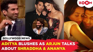 Aditya Roy Kapur REACTS to Arjun Kapoors QUIRKY take on his Ashiqui with Shraddha Kapoor amp Ananya [upl. by Fons138]