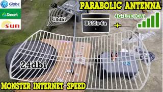 Part 1 Unboxing amp setting up Parabolic Antenna 24dbi amp 18dbi  B525s65a Smart Globe amp Sun [upl. by Bonar]