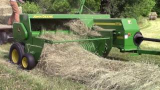 John Deere 348 Square Baler  Baling 1st Cut Timothy Hay [upl. by Cassella]