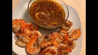 Seafood sauce  Grilled Shrimp  Mukbang [upl. by Alemap]