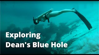 Freediving In Deans Blue Hole  The Bahamas [upl. by Karlin164]