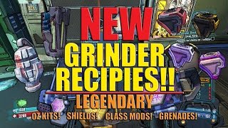 NEW Grinder Recipes  Legendary OZ Kits Grenades and Shields Including Deadly Bloom [upl. by Yvette]