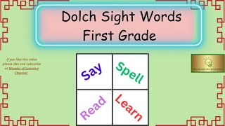 Dolch Sight Words First Grade [upl. by Rehpotsirahc]