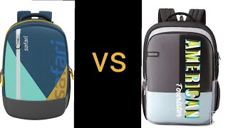 Safari vs American tourister bagpack  Best quality comparison  🎒 [upl. by Anuait]