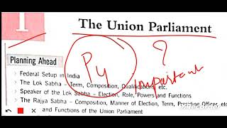 ICSE class 10 civics chapter 1 The Union Parliament [upl. by Nimocks]