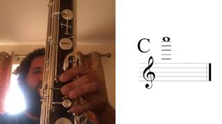 Selmer Contrabass Clarinet 512 Octave Range Chromatic Scale altissimo [upl. by Latsirhc]