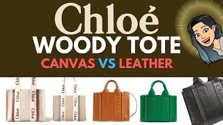 CHLOE WOODY TOTE SIZE CANVAS VS LEATHER COMPARISON ❤️ ❤️ CHLOE WOODY TOTE REVIEW HANDBAGS ❤️ ❤️ [upl. by Irac]