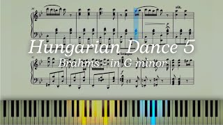 Hungarian Dance No 5  Brahms  Piano Sheet Music [upl. by Alfi]