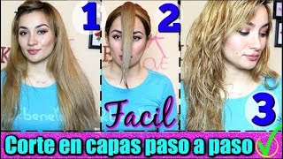 Como cortar el cabello en capas para darle mucho volumen hazlo tu misma ♡ [upl. by Kassaraba]