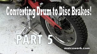 Dirt bike Converting Drum to Disc Brakes Part 5 [upl. by Kristo]