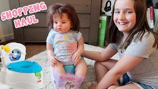 Reborn Toddler Doll Gets a Potty Chair for Potty Training Reborns and Walmart Shopping Haul [upl. by Adeehsar608]