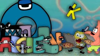 Dr Livesey Alphabet Lore ABCDEFGHIJKLMNOPQRSTUVWXYZ trying to get a pizza from Spongebob and Patrick [upl. by Notsuh]