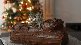 homemade Christmas Yule Log  Christmas baking [upl. by Anika]