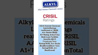 CRISIL RATING OF Alkyl Amine Share  alkyl amine share price [upl. by Madeline103]