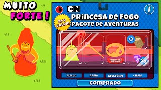 COMPREI O PACOTE DA PRINCESA DE FOGO E ELA FICOU MUITO FORTE  BLOONS ADVENTURE TIME TD [upl. by Acired]