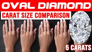 OVAL DIAMOND Carat Size Guide Visual Example on Hand 05 1 Carat 2 3 Carat 4 5 Carat Examples [upl. by Minta]