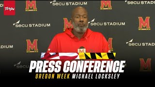 Maryland Football  Head Coach Michael Locksley Weekly Press Conference  Oregon Week [upl. by Akcimat]