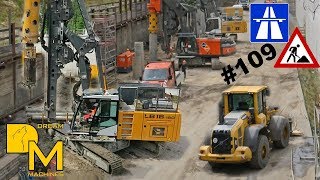 MEGA AUTOBAHN BAUSTELLE 109 🚧 LIEBHERR LB BOHRGERÄTE VOLVO CATERPILLAR RADLADER [upl. by Stclair]