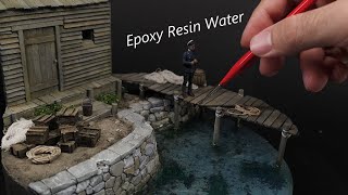 Epoxy Resin Water Diorama  Small Seaport  Scale 135 [upl. by Ezequiel423]