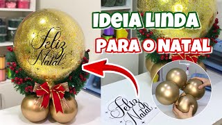 NOVO BALÃO BUBBLE PARA O NATAL  como fazer arranjo de mesa com balão para o natal 2022 [upl. by Worrell]