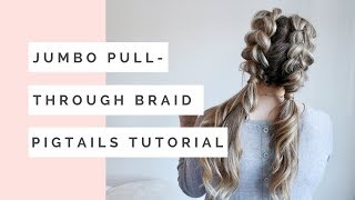 Jumbo Pull Through Braid Pigtails Tutorial [upl. by Timus]