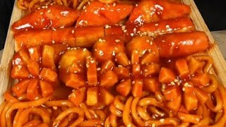 ASMR EATING SPICY FOOD NOODLES SAUSAGE [upl. by Marva984]