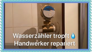 Wasserzähler tropft Handwerker zeigt denn Austausch 👈 [upl. by Dnalyr]