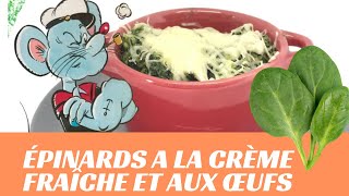 Épinards a la crème fraîche et aux œufs  Simple et Rapide  La Cuisine de Francine [upl. by Ahsiekan]