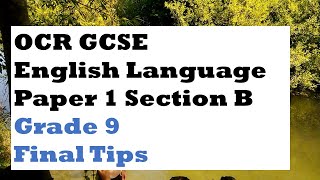 Final Tips  OCR GCSE English Language Paper 1 Section B Grade 9 [upl. by Ardnaed]