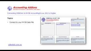 Connecting ODBClink with MYOB AccountRight Live [upl. by Einnov]