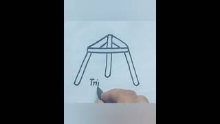 Draw tripod standscience diagram tripod easy drawingHaaMeem 4science [upl. by Nairb557]