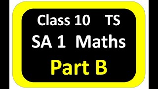 MATHS PART B maths sa1 question paper 2023 10th class sa1 maths question paper 2023 10th class [upl. by Suissac]