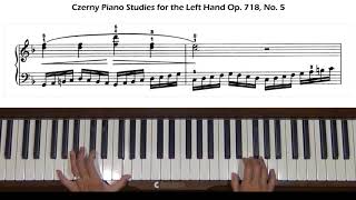 Czerny Piano Studies for the Left Hand Op 718 No 5 Piano Tutorial [upl. by Tades466]